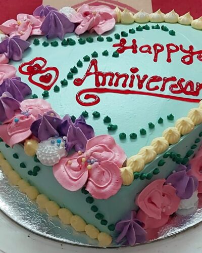 Heart-Shaped Anniversary Cake